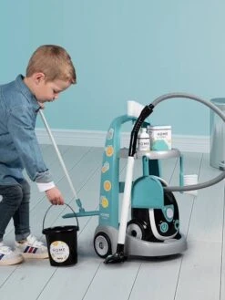 Chariot De Ménage Avec Aspirateur - SMOBY Bleu - Smoby -Enfants Jeux Magasin chariot de menage avec aspirateur smoby 4