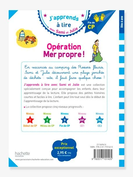 J'apprends à Lire Avec Sami Et Julie CP Niveau 3 - Opération Mer Propre ! - HACHETTE ÉDUCATION Blanc - Hachette 2 J'apprends à Lire Avec Sami Et Julie CP Niveau 3 - Opération Mer Propre ! - HACHETTE ÉDUCATION Blanc - Hachette – Image 2