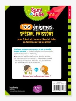 Livre éducatif Sami Et Julie - 100 Enigmes, Spécial Frissons - HACHETTE ÉDUCATION Blanc - Hachette -Enfants Jeux Magasin livre educatif sami et julie 100 enigmes special frissons hachette education 2