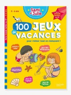 Livre éducatif Sami Et Julie - 100 Jeux De Vacances De La Grande Section Au CP - Cahier De Vacances 2021 - HACHETTE ÉDUCATION Blanc - Hachette