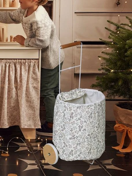 Panier De Courses à Roulettes En Métal, Tissu Et Bois FSC® Gris - Vertbaudet 3 Panier De Courses à Roulettes En Métal, Tissu Et Bois FSC® Gris - Vertbaudet – Image 3