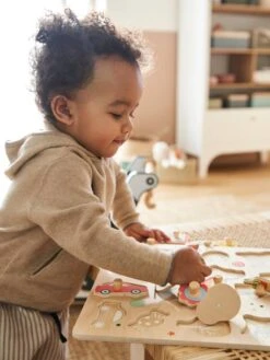 Puzzle Bouton Happy En Bois FSC® Multicolore - Vertbaudet -Enfants Jeux Magasin puzzle bouton happy en bois fsc 3