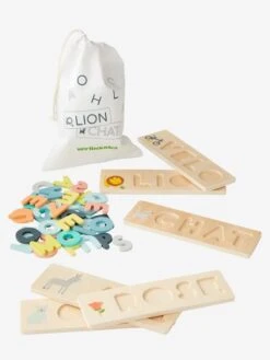 Puzzle Des Mots à Encastrer En Bois FSC® Multicolore - Vertbaudet -Enfants Jeux Magasin puzzle des mots a encastrer en bois fsc 1