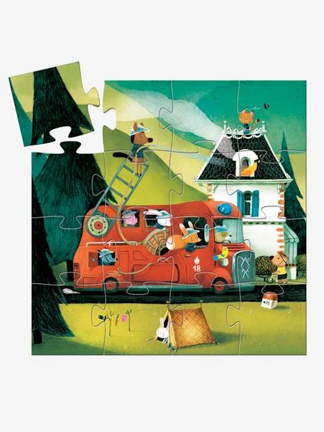 Puzzle Le Camion De Pompier 16 Pièces DJECO Multicolore - Djeco 2 Puzzle Le Camion De Pompier 16 Pièces DJECO Multicolore - Djeco – Image 2