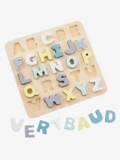 Puzzle Lettres à Encastrer En Bois FSC® Multicolore - Vertbaudet -Enfants Jeux Magasin puzzle lettres a encastrer en bois fsc 3